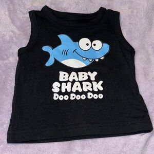 Unbranded Black Baby Shark Doo Doo Doo Tank Top Size 6-9 Months